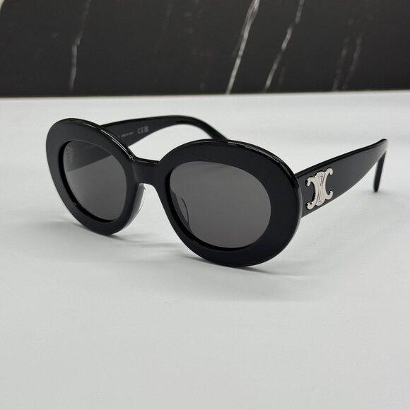NEW CELINE CL40312U 01A BLACK ROUND WOMEN SUNGLASSES CELINE - Picture 3 of 10